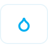 Blue droplet icon on white background.